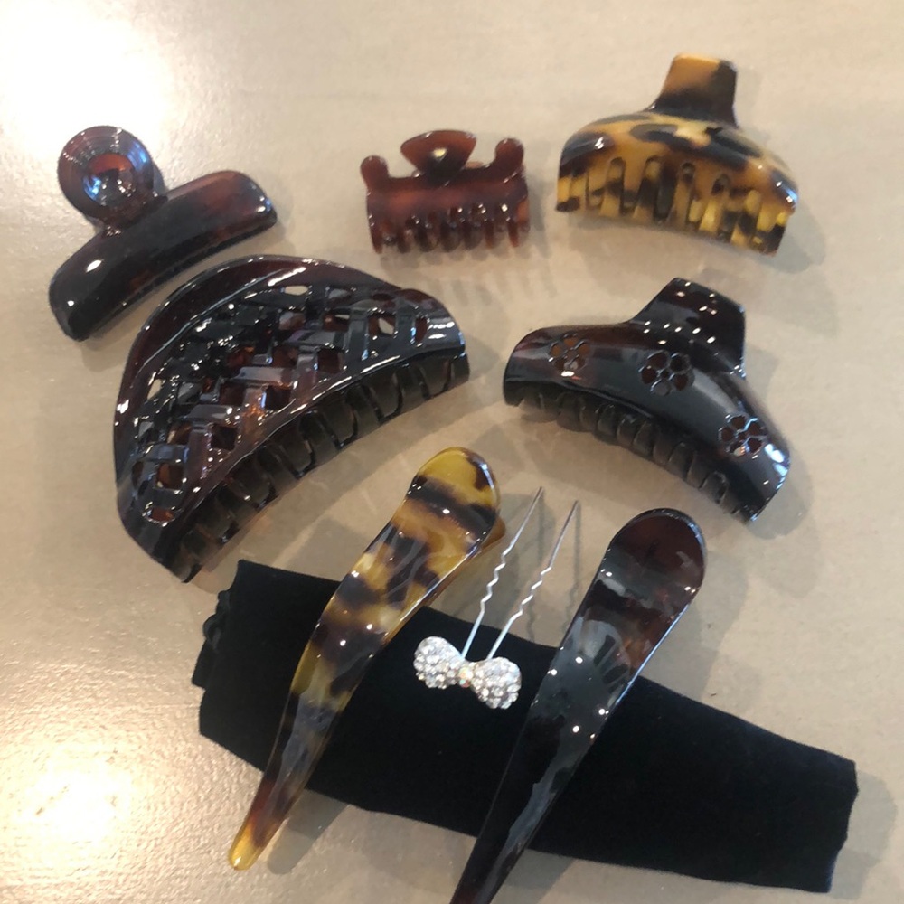 Tortoiseshell Hair Accessories Set, mostly Made in France